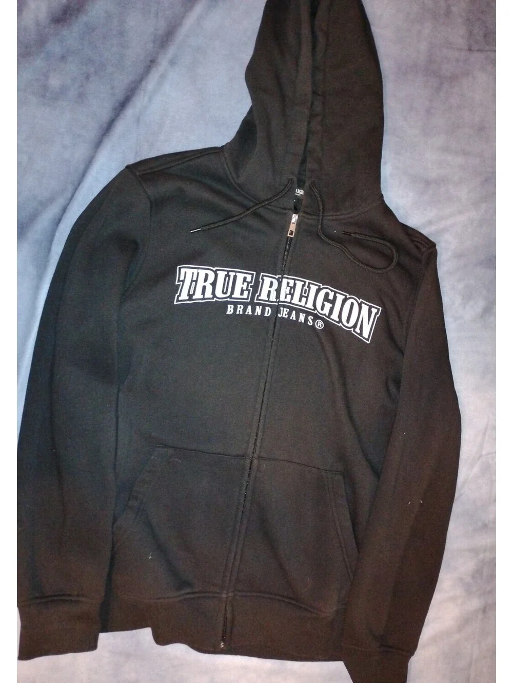 True Religion Brand Jeans Black Full Zip Hoodie